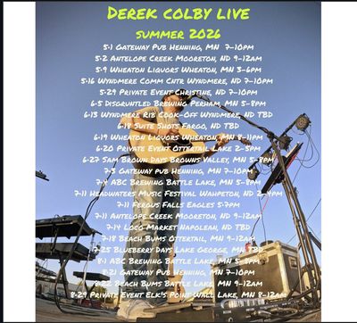 Derek Colby summer 2026 show poster
